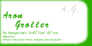 aron groller business card